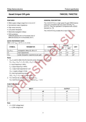 74HCT32N,652 datasheet  